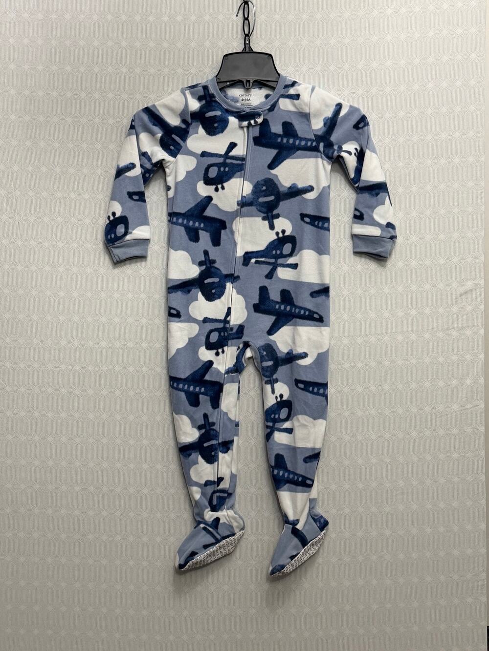 Carter's Toddler 4T Fleece Footed Pajama Sleeper Airplane Helicopter Print
